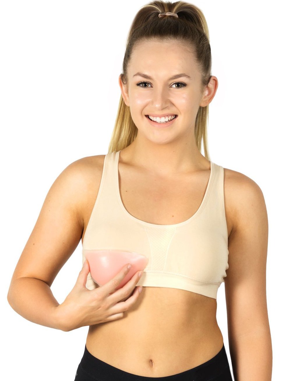Comfort Bra Secret Pockets Women Travel Bamboo Organic Cotton Nude Beige Holds Small Breast Prosthetics
